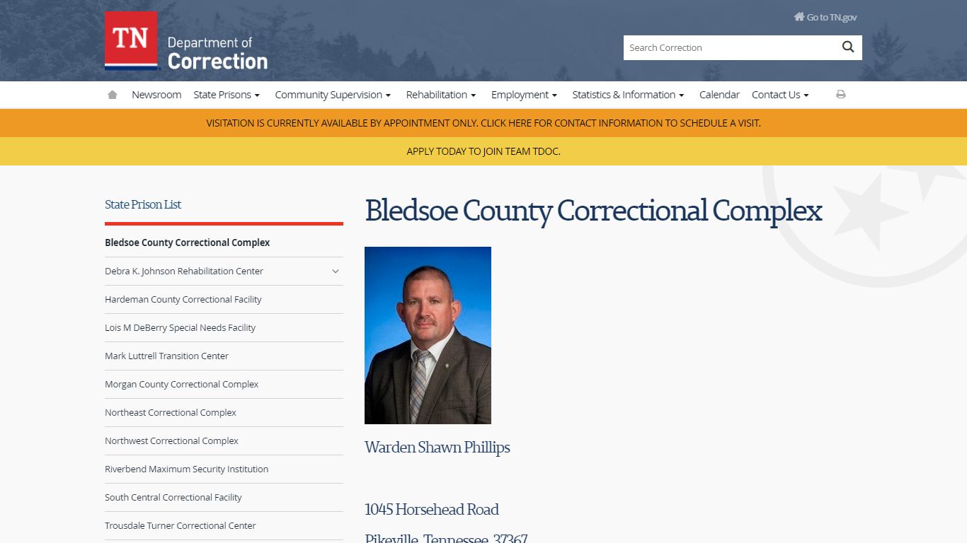 Bledsoe County Correctional Complex - TN.gov